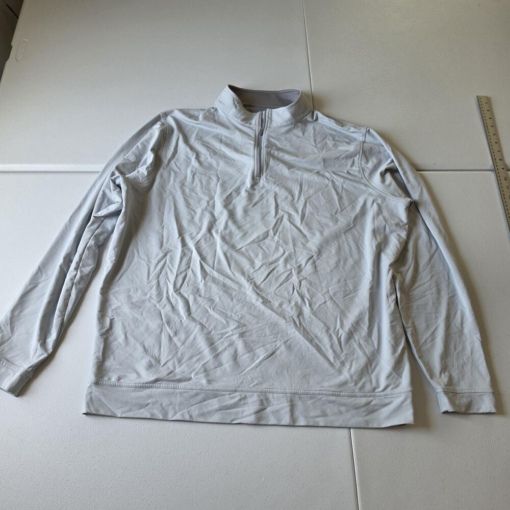 Peter Millar Pullover Mens 2XL Gray 1/4 Zip Long Sleeve Stretch Golf Top Jersey